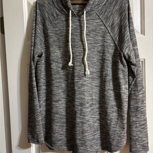 Mossimo Supply Co. Gray/heathered look Hooded women’s long sleeved Tee.